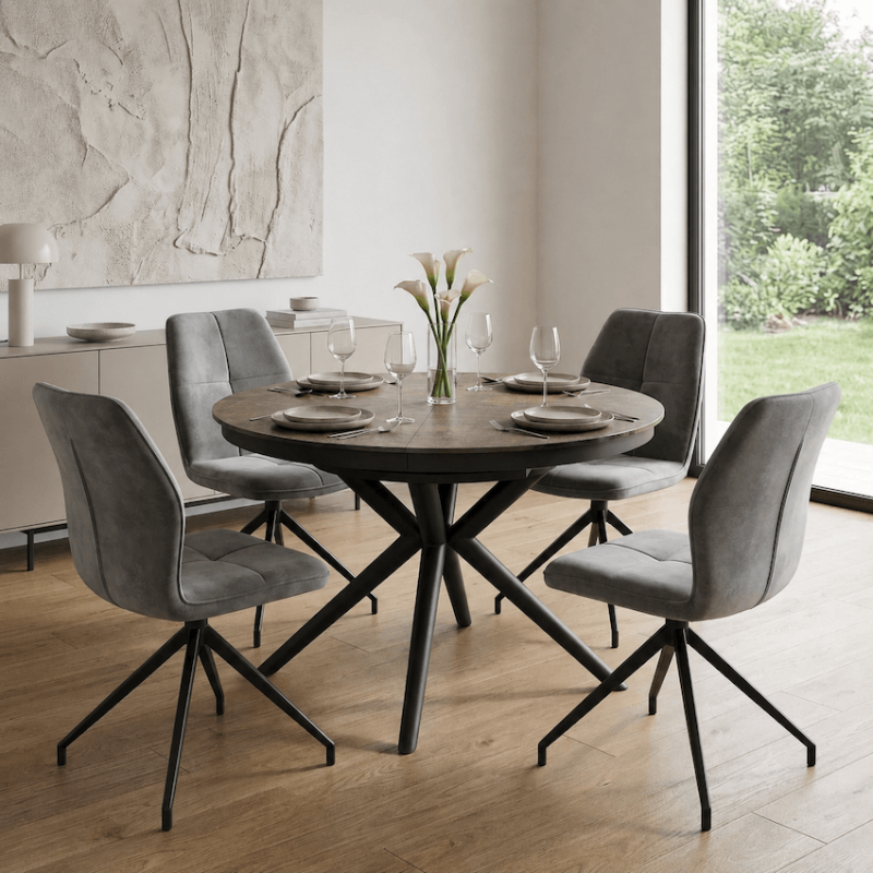 TABLE RONDE EXTENSIBLE EN CÉRAMIQUE CLARA