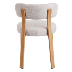 CHAISE RONDE JULIA CONTEMPORAINE EN TISSU ET MÉTAL IMITATION BOIS