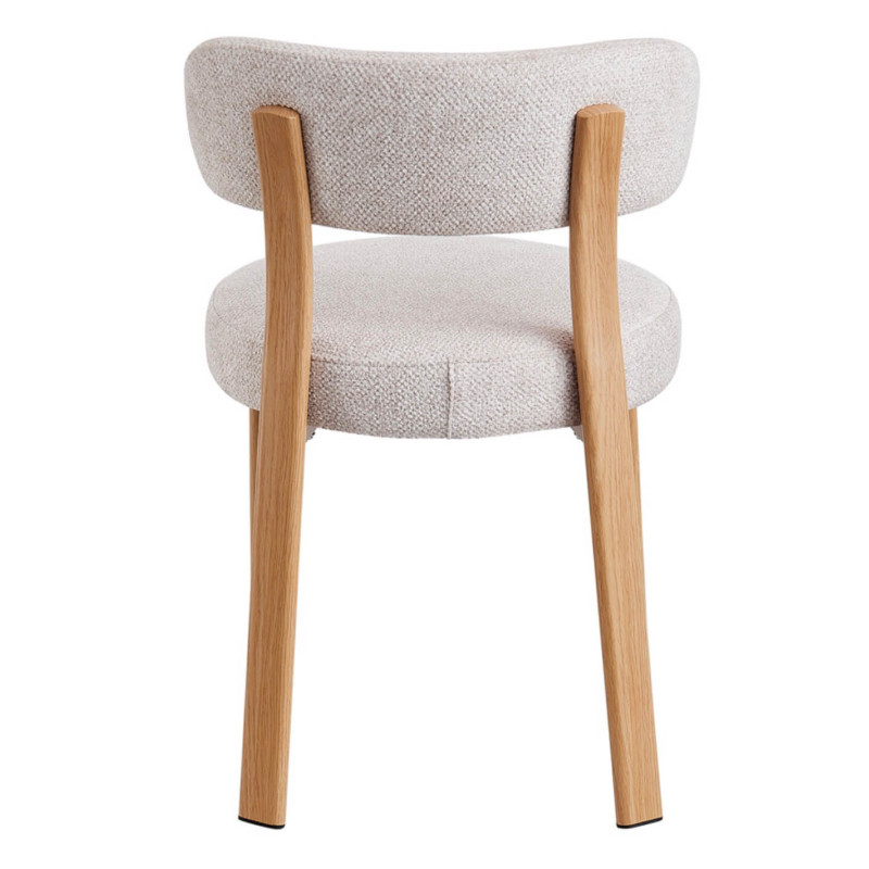 CHAISE RONDE JULIA CONTEMPORAINE EN TISSU ET MÉTAL IMITATION BOIS