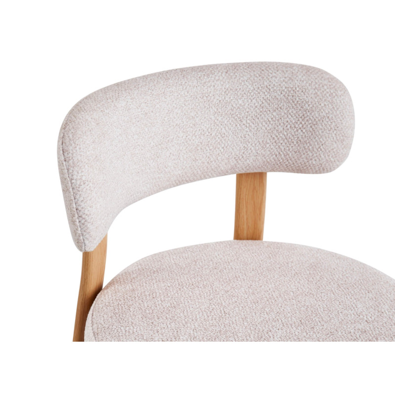 CHAISE RONDE JULIA CONTEMPORAINE EN TISSU ET MÉTAL IMITATION BOIS