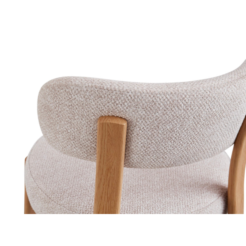 CHAISE RONDE JULIA CONTEMPORAINE EN TISSU ET MÉTAL IMITATION BOIS