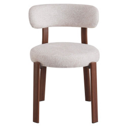 CHAISE RONDE JULIA CONTEMPORAINE EN TISSU ET MÉTAL IMITATION BOIS