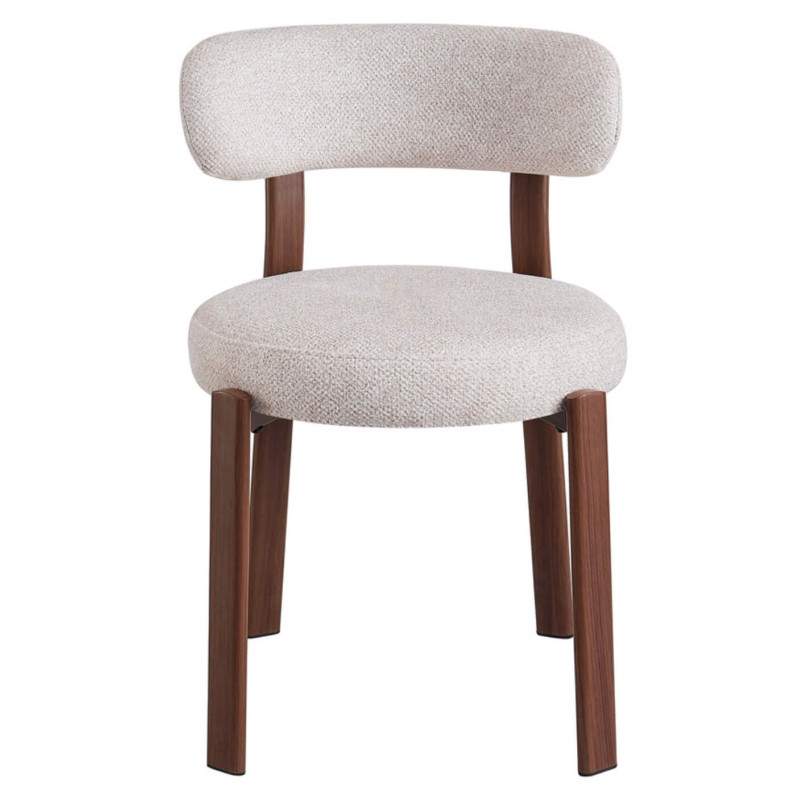 CHAISE RONDE JULIA CONTEMPORAINE EN TISSU ET MÉTAL IMITATION BOIS