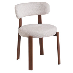 CHAISE RONDE JULIA CONTEMPORAINE EN TISSU ET MÉTAL IMITATION BOIS