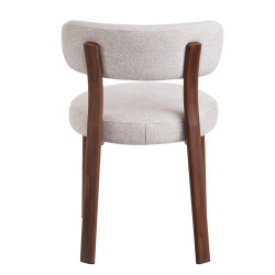 CHAISE RONDE JULIA CONTEMPORAINE EN TISSU ET MÉTAL IMITATION BOIS