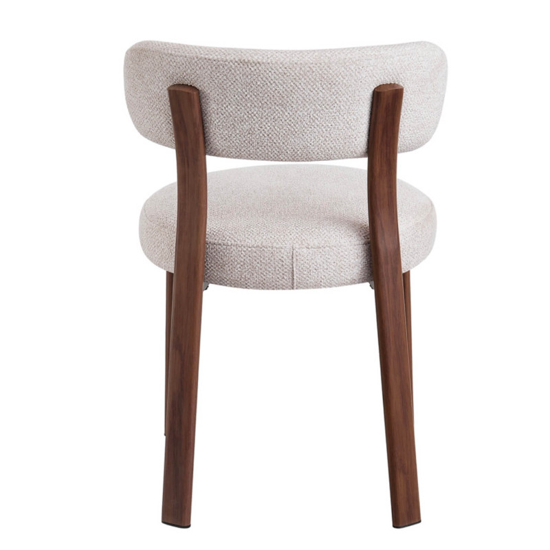 CHAISE RONDE JULIA CONTEMPORAINE EN TISSU ET MÉTAL IMITATION BOIS