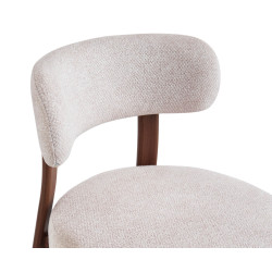 CHAISE RONDE JULIA CONTEMPORAINE EN TISSU ET MÉTAL IMITATION BOIS