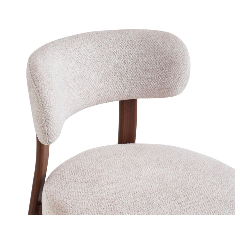 CHAISE RONDE JULIA CONTEMPORAINE EN TISSU ET MÉTAL IMITATION BOIS