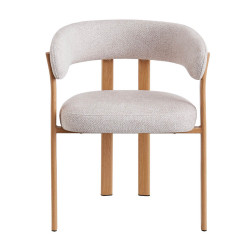 FAUTEUIL ROND JULIA CONTEMPORAIN EN TISSU ET MÉTAL IMITATION BOIS
