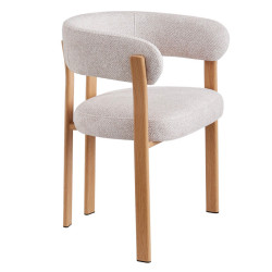 FAUTEUIL ROND JULIA CONTEMPORAIN EN TISSU ET MÉTAL IMITATION BOIS