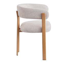 FAUTEUIL ROND JULIA CONTEMPORAIN EN TISSU ET MÉTAL IMITATION BOIS