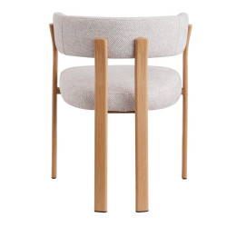 FAUTEUIL ROND JULIA CONTEMPORAIN EN TISSU ET MÉTAL IMITATION BOIS