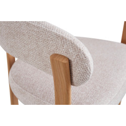 FAUTEUIL ROND JULIA CONTEMPORAIN EN TISSU ET MÉTAL IMITATION BOIS