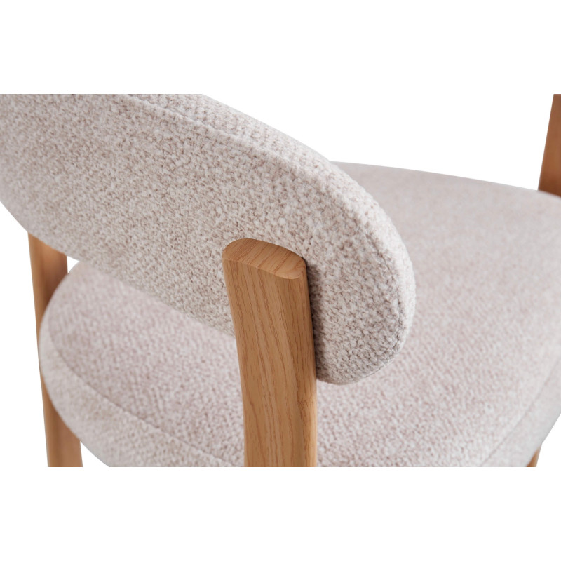 FAUTEUIL ROND JULIA CONTEMPORAIN EN TISSU ET MÉTAL IMITATION BOIS