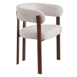 FAUTEUIL ROND JULIA CONTEMPORAIN EN TISSU ET MÉTAL IMITATION BOIS