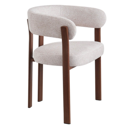 FAUTEUIL ROND JULIA CONTEMPORAIN EN TISSU ET MÉTAL IMITATION BOIS