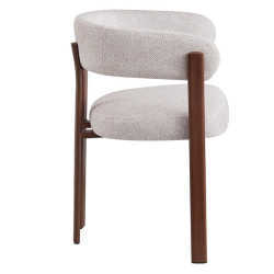 FAUTEUIL ROND JULIA CONTEMPORAIN EN TISSU ET MÉTAL IMITATION BOIS