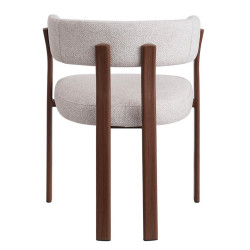 FAUTEUIL ROND JULIA CONTEMPORAIN EN TISSU ET MÉTAL IMITATION BOIS