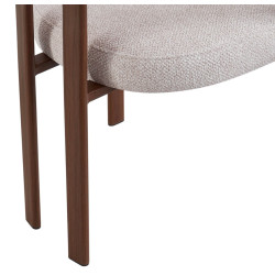 FAUTEUIL ROND JULIA CONTEMPORAIN EN TISSU ET MÉTAL IMITATION BOIS