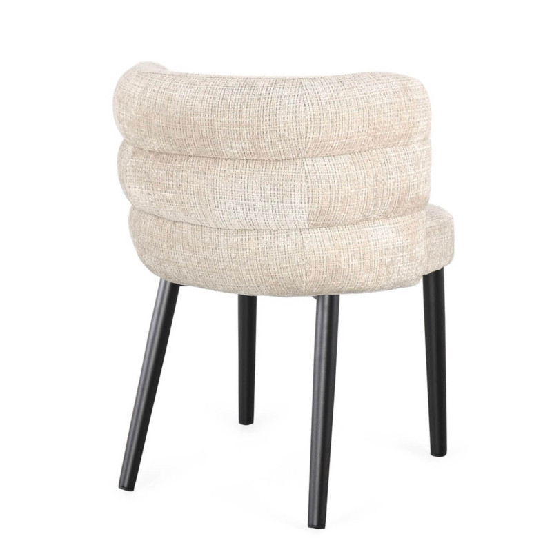 Fauteuil Ronde Contemporain en Tissu et Bois ILMA - Le Chaisier