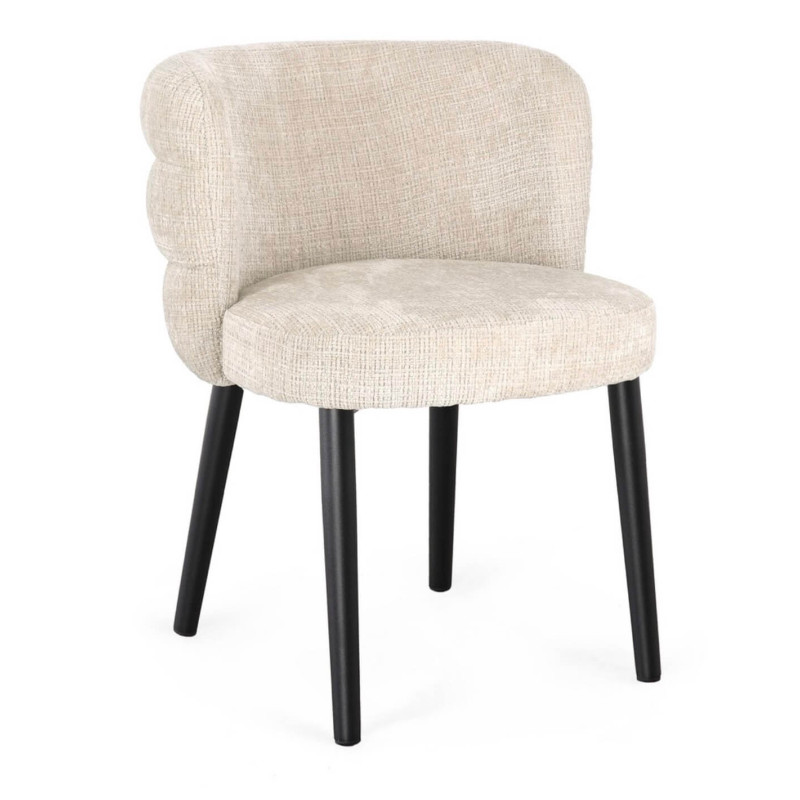 Fauteuil Ronde Contemporain en Tissu et Bois ILMA - Le Chaisier
