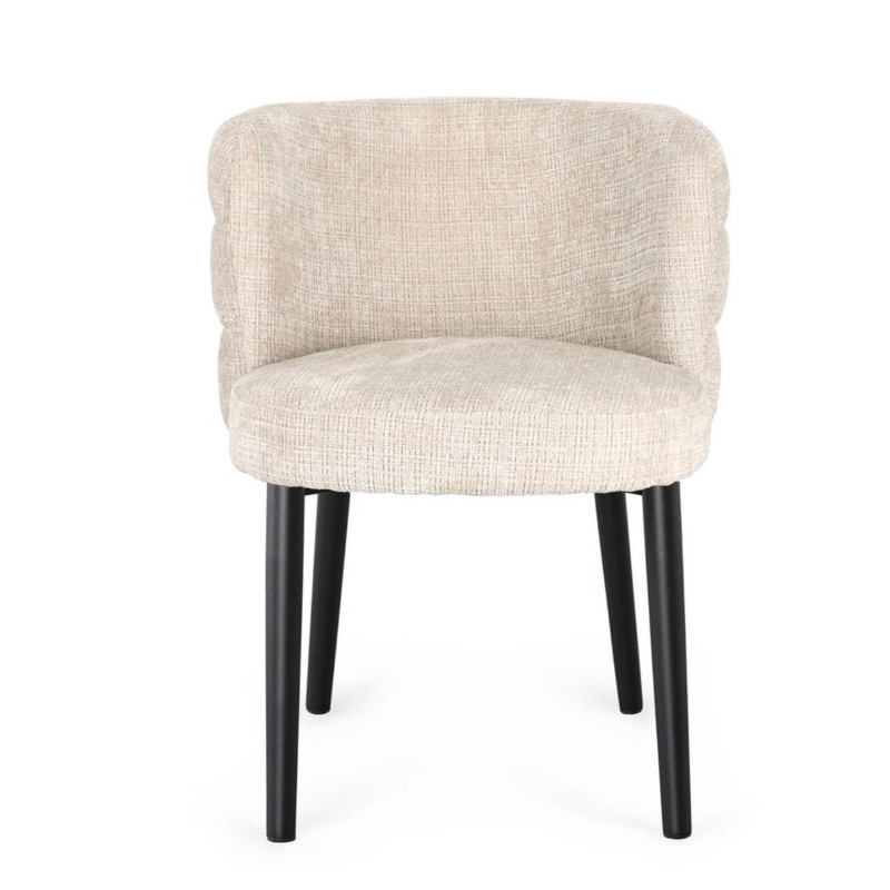 Fauteuil Ronde Contemporain en Tissu et Bois ILMA - Le Chaisier