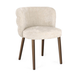 Fauteuil Ronde Contemporain en Tissu et Bois ILMA - Le Chaisier