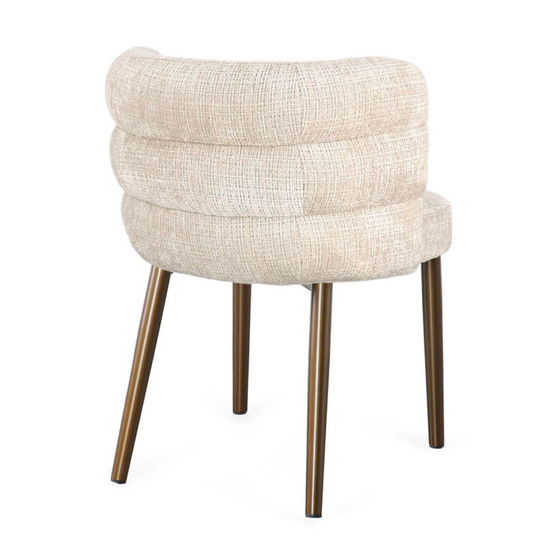 Fauteuil Ronde Contemporain en Tissu et Bois ILMA - Le Chaisier