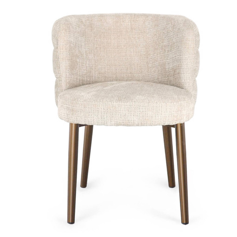Fauteuil Ronde Contemporain en Tissu et Bois ILMA - Le Chaisier