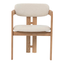 FAUTEUIL SCANDINAVE EN BOIS ET TISSU CAMILLE