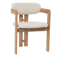 FAUTEUIL SCANDINAVE EN BOIS ET TISSU CAMILLE