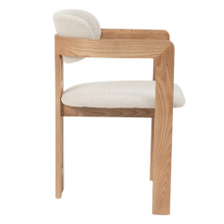 FAUTEUIL SCANDINAVE EN BOIS ET TISSU CAMILLE