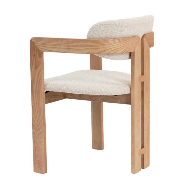 FAUTEUIL SCANDINAVE EN BOIS ET TISSU CAMILLE