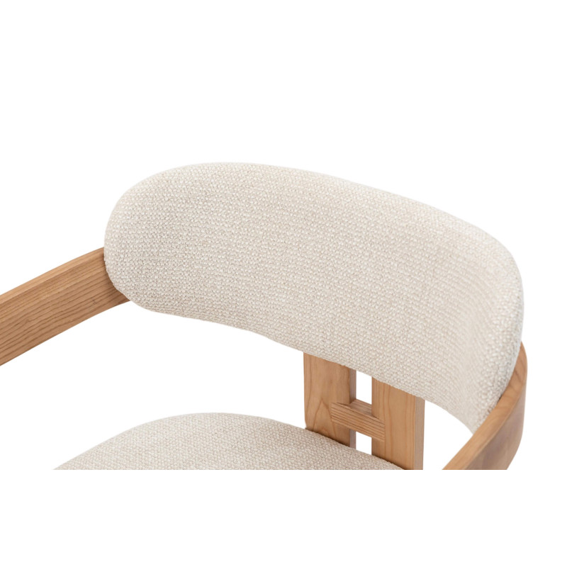 FAUTEUIL SCANDINAVE EN BOIS ET TISSU CAMILLE