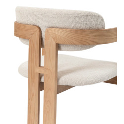 FAUTEUIL SCANDINAVE EN BOIS ET TISSU CAMILLE