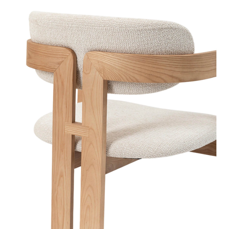 FAUTEUIL SCANDINAVE EN BOIS ET TISSU CAMILLE