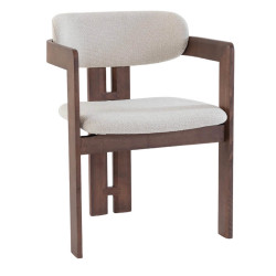 FAUTEUIL SCANDINAVE EN BOIS ET TISSU CAMILLE