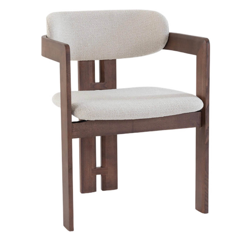 FAUTEUIL SCANDINAVE EN BOIS ET TISSU CAMILLE