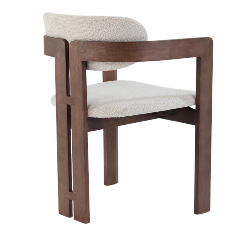 FAUTEUIL SCANDINAVE EN BOIS ET TISSU CAMILLE