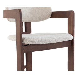 FAUTEUIL SCANDINAVE EN BOIS ET TISSU CAMILLE