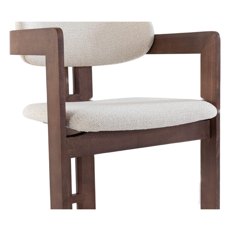 FAUTEUIL SCANDINAVE EN BOIS ET TISSU CAMILLE
