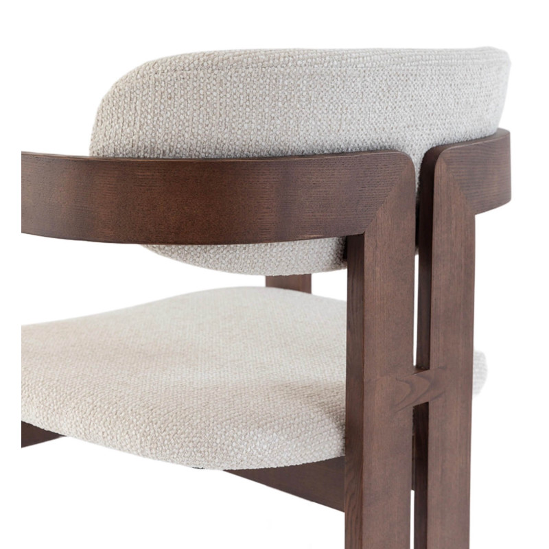 FAUTEUIL SCANDINAVE EN BOIS ET TISSU CAMILLE