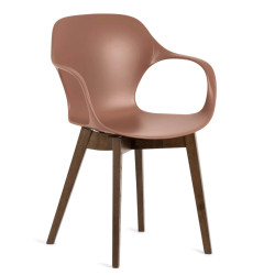 Chaise Accoudoirs Polypropylène et Pieds Bois OPS! - Le Chaisier