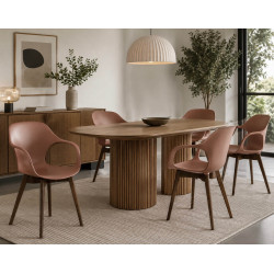 Chaise Accoudoirs Polypropylène et Pieds Bois OPS! - Le Chaisier