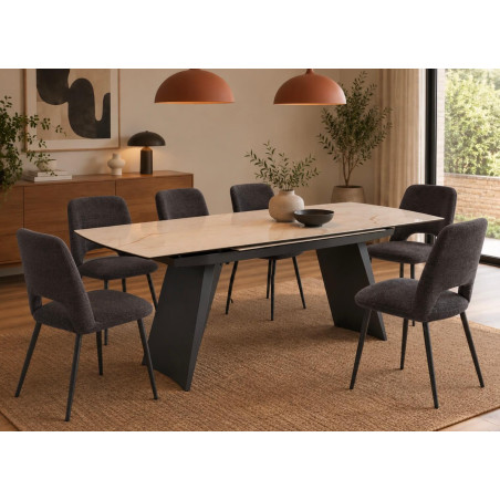 TABLE EN CÉRAMIQUE GRANDE EXTENSION AZALÉE