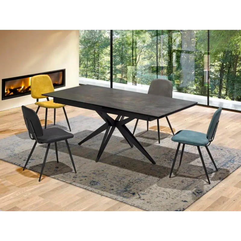 TABLE DE SALLE À MANGER EN CÉRAMIQUE EXTENSIBLE MUGUET