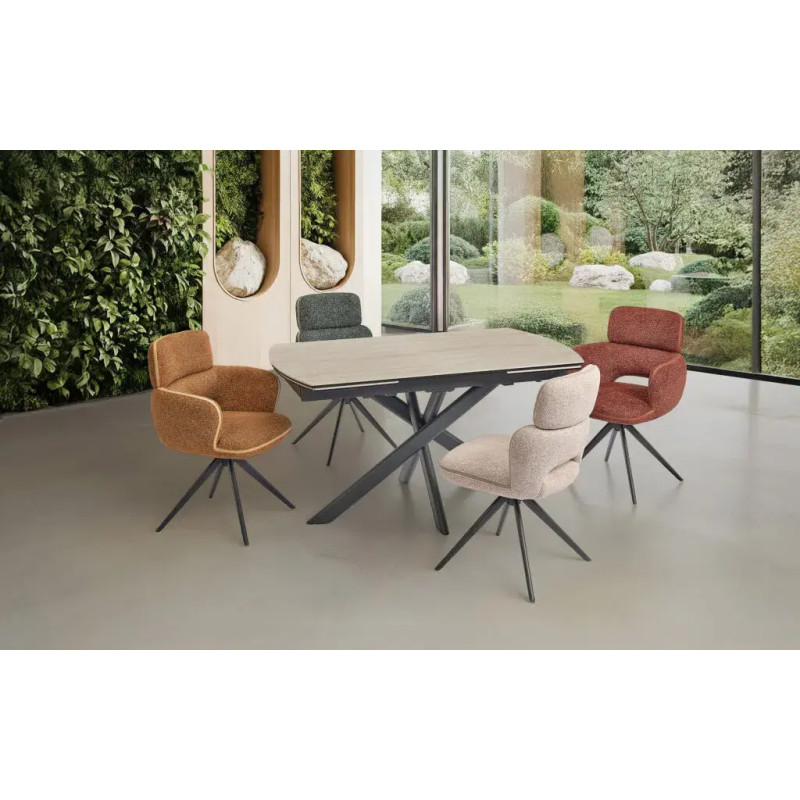 PETITE TABLE DE CUISINE EN CÉRAMIQUE EXTENSIBLE CALYPSO