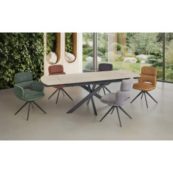 PETITE TABLE DE CUISINE EN CÉRAMIQUE EXTENSIBLE CALYPSO