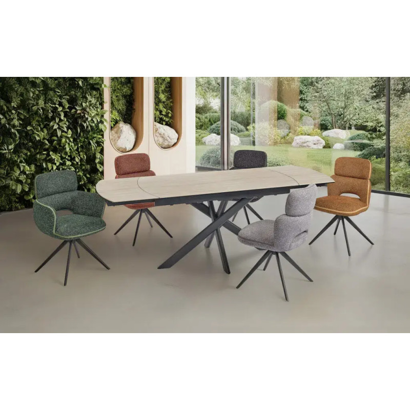 PETITE TABLE DE CUISINE EN CÉRAMIQUE EXTENSIBLE CALYPSO