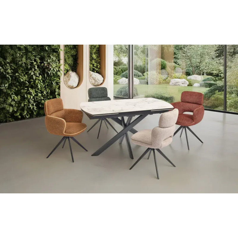 PETITE TABLE DE CUISINE EN CÉRAMIQUE EXTENSIBLE CALYPSO